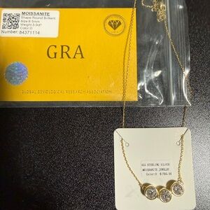 Elegant Gold Moissanite Necklace GRA